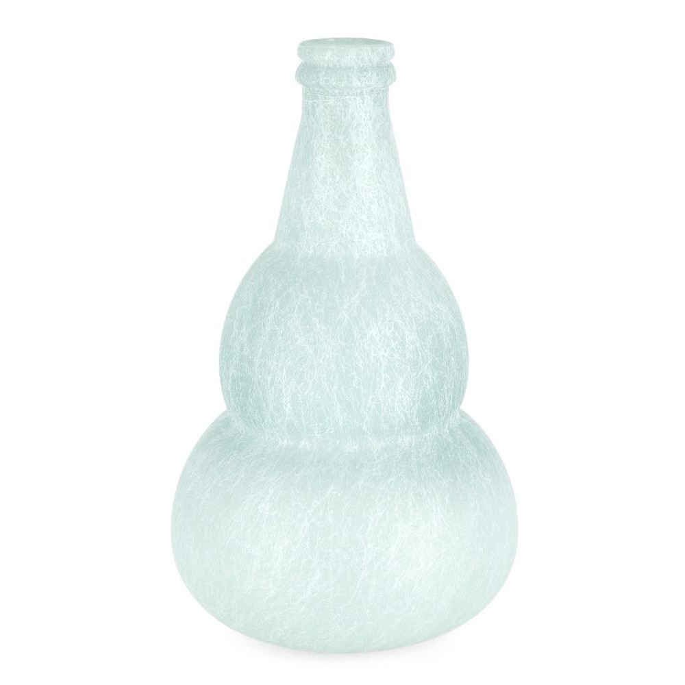 BOTTIGLIA ABBY VETRO AZZURRO SETA H.45